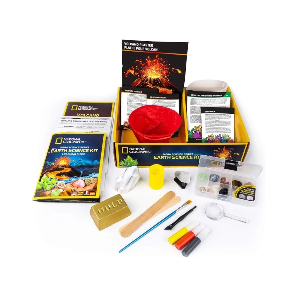 National Geographic STEM Science Kit - 15+ Experiments, Crystal Growing, Volcano